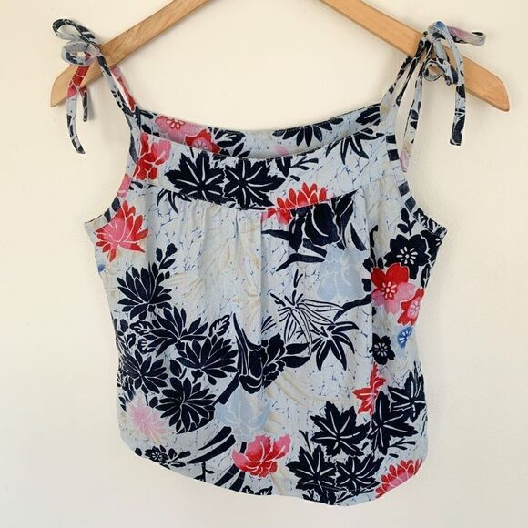 ROXY vintage floral linen blend two piece skirt set - Picture 3 of 13